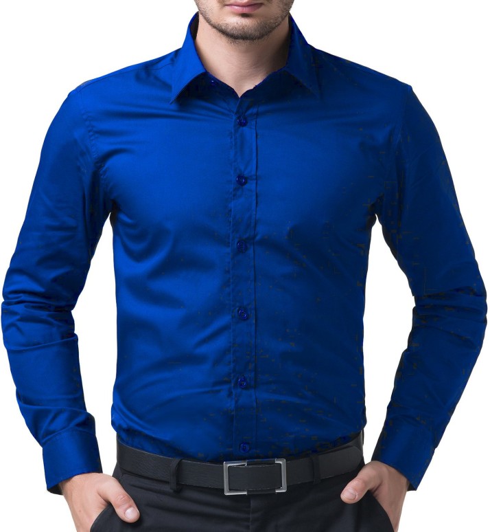 Being Fab Men Solid Casual Blue Shirt ...